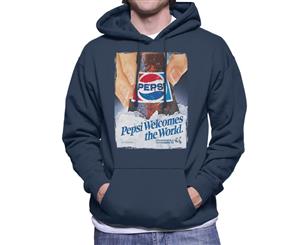 Pepsi Welcomes The World Men's Hooded Sweatshirt - Navy Blue