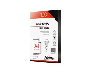 Pfeiffer Linen Covers A4 250gsm Black 100-Pack (C)