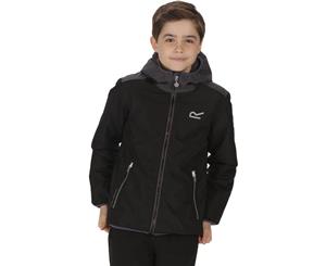 Regatta Boys & Girls Volcanics Waterproof Breathable Coat Jacket - Black/Sealgr