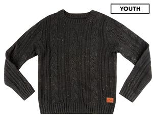 Rusty Kids' Martha Cable Crew Neck Knit - Black