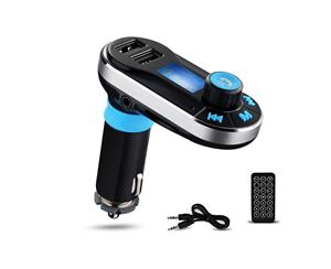 SIMR Universal Bluetooth Car Kit with Two USB Ports LED Display and FM Transmitter - Silver