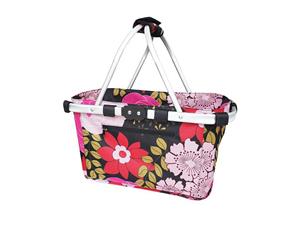 Sachi Carry Basket Double Handle Floral Blooms