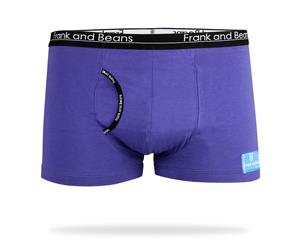 Single - Boxer Briefs Frank and Beans Underwear Mens Cotton S M L XL XXL Trunks - Navy Purple