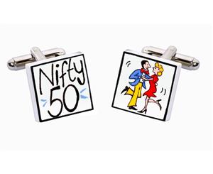 Sonia Spencer bone china Nifty 50 Cufflinks