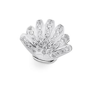 Sterling Silver Your Story CZ Shell Bead