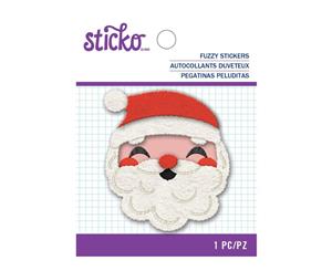 Sticko Fuzzy Stickers - Embroidered Santa Face