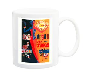 TWA Las Vegas 1960s Travel Poster Mug - 11 Fluid Oz