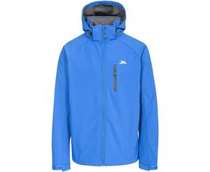 Trespass Mens Nider Hooded Waterproof Zip Softshell Jacket Coat - BLUE