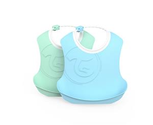 Twistshake Bib 4+m Pastel Blue Green