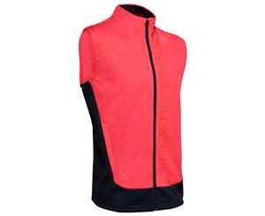 Under Armour Mens Storm Vest Top - Red Zip Lightweight Full Zip Sleeveless