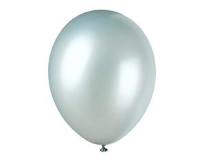 Unique Party 12 Inch Pearlised Latex Balloons (Pack Of 8) (Shimmer Silver) - SG7767