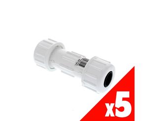 Vinidex Repair Coupling PVC 15mm 110-05 Pressure Pipe Fitting Plumbing Water x5