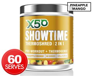 X50 Showtime Thermoshred Powder Pineapple Mango 325g