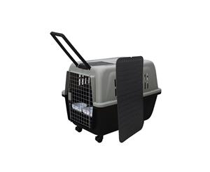 XL Plastic Kennels Pet Dog Cat Cage Crate With Handle and Removable Wheel