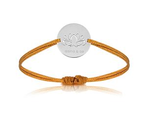 aaina & co Silver Lotus Flower Cord Bracelet