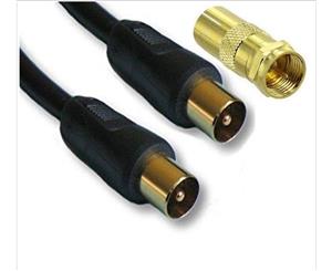 1.5M PAL Plug to PAL Plug Antenna Cable with F Type Adaptor