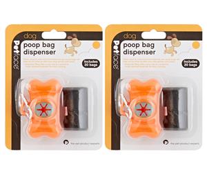 2 x Petface Poop Bag Dispenser + 20 Bags