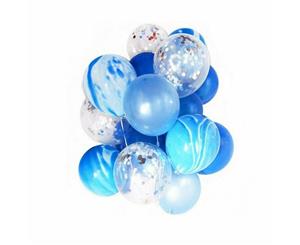 20pcs Blue Transparent Confetti Helium Balloons Agate Sequins Balloon Set Wedding Party