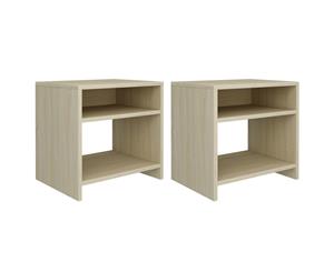 2x Bedside Cabinet Sonoma Oak Chipboard Bedroom Nightstand End Table