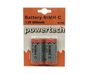 3000mAh Ni-MH C Batteries - Pack of 2