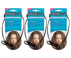 3pk Lady Jayne Leather Look Headband - Black