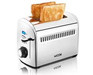 AICOK 2 Slice Electric Automatic Toaster Stainless Extra Wide Slot with Crumb Tray