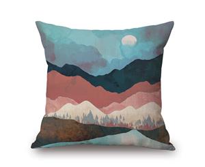 Abstract Watercolor Landscape Painting on Cotton&linen Pillow Cover 84448