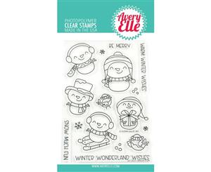 Avery Elle - Clear Stamp Set 4 inch X6 inch - Snow Fun