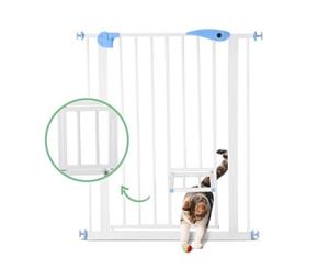 Baby Child Pet Safety Gate Stairway Barrier w/Cat Door - 100cm Tall