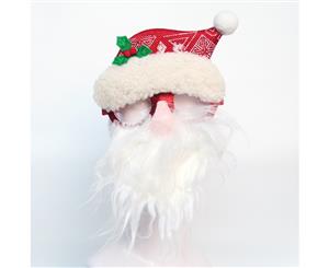 Christmas Glasses Xmas Party Accessories Photo Booth Props Costume Fancy Dress - Santa Hat w Red Nose Beard