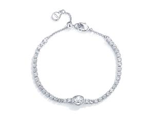 Clio Tennis Bracelet with Cubic Zirconia - Rhodium Plated