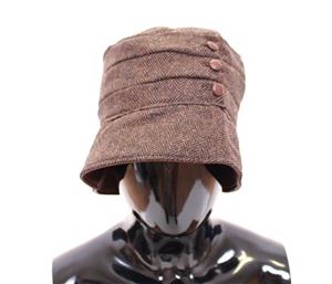 Dolce & Gabbana Brown Wool Leather Bucket Cap Hat Cappello