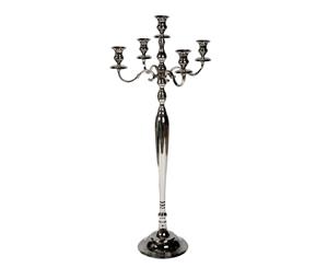 ELIZABETH 80cm Tall 5 Candle Candelabra - Brass with Nickel Finish