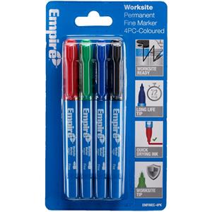 Empire Fine Coloured Markers - 4 Pack