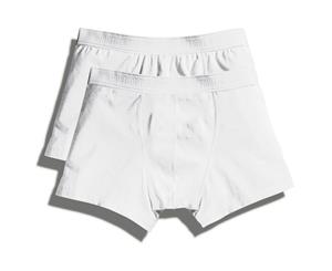 Fruit Of The Loom Mens Classic Shorty Cotton Rich Boxer Shorts (Pack Of 2) (White) - BC3357