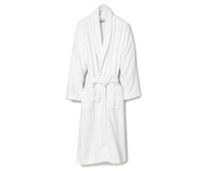 Lusso Cotton Terry Bathrobe Large - White