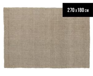 Maple & Elm 270x180cm Natural Fibre Chunky Knit Jute Rug - Natural Silver