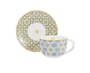 Marie Claire Mosaique Teacup & Saucer Set 220ml Teal