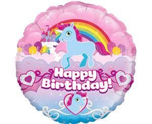 Oaktree 18In Holographic Unicorn Rainbow Birthday Foil Balloon (Multicolour) - SG15252