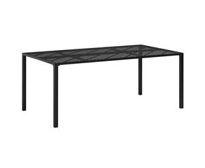 Outdoor Dining Table Steel 180x90x72cm Black Mesh Camping Furniture