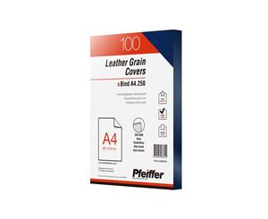 Pfeiffer Leathergrain Covers A4 250gsm Navy 100-Pack (C)