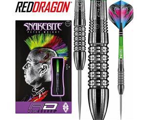 Red Dragon - Peter Snakebite Wright Black Strike Darts - Steel Tip - 90% Tungsten - 24g 26g