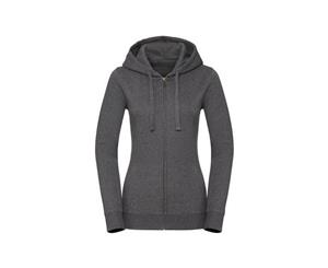 Russell Womens/Ladies Authentic Melange Zipped Hood Sweatshirt (Carbon Melange) - RW7105