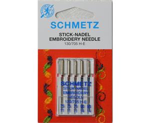 Schmetz Machine Needle EMBROIDERY Assorted Size 75/90 5 Needles per pack