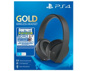 Sony PlayStation 4 Gold Wireless Headset Fortnite Bundle - Black