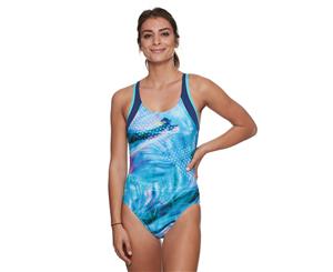 Speedo Women's Muscleback One Piece Swimsuit - Streak/Mariner/Inca