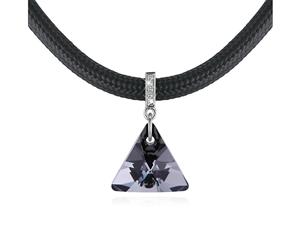 Trigon Silver Night Necklace Embellished with Swarovski crystals-Gold/Silver Night