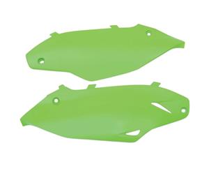 UFO Plastic SIDE PANELS Kawasaki Motor Bike KX250F 2013-2016 Model GREEN