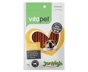 VitaPet JerHigh Chicken Liver Sticks 100g