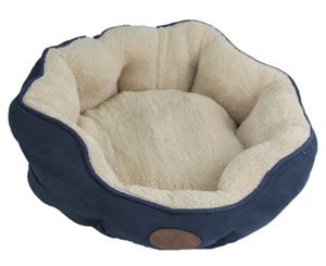 Washable Blue Fleece Dog Cat Bed-Large